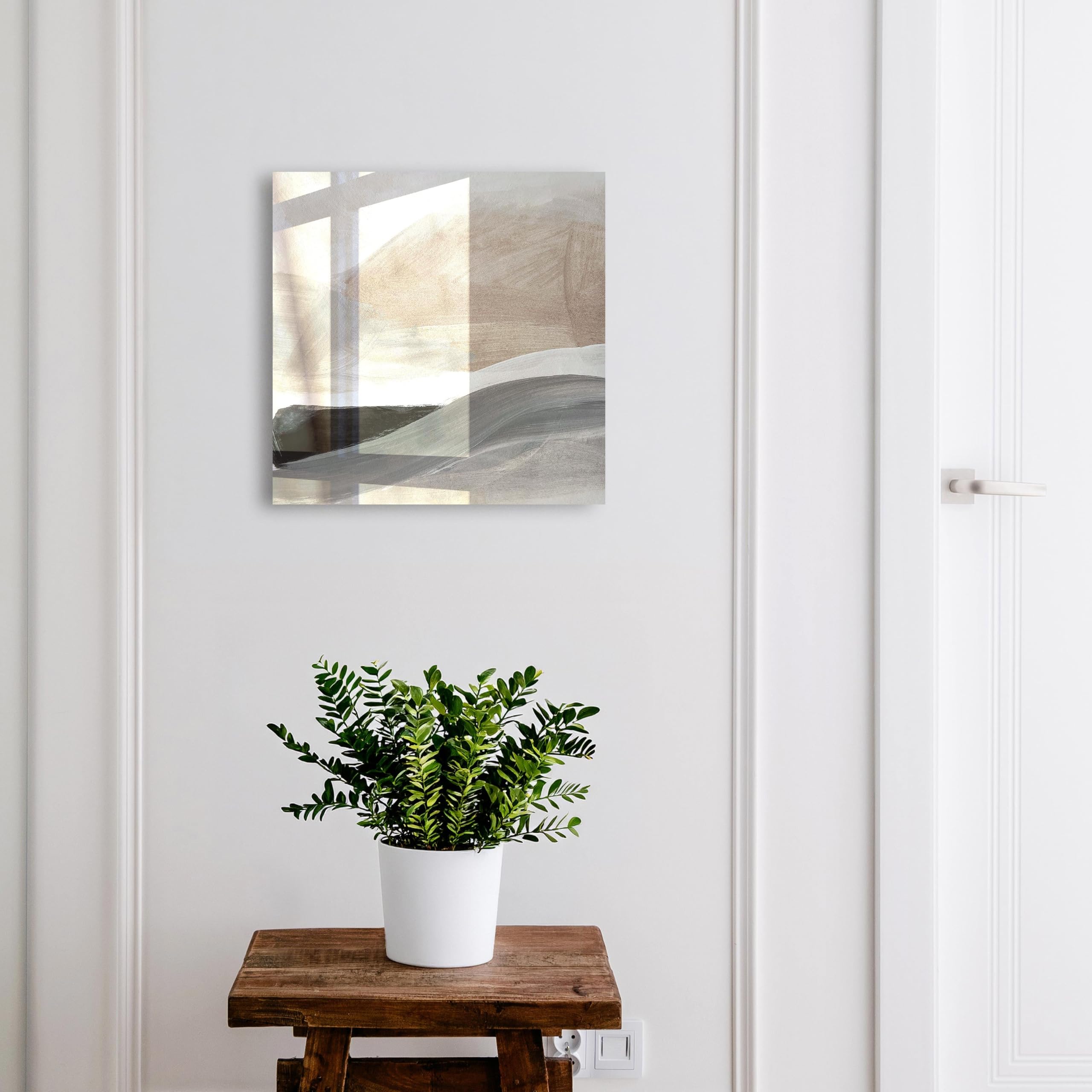 Tulup Armario de Llaves 30x30 cm | Blanco | Izquierda | Montaje en Pared | Armonía Pastel | Organizador | Frente Decorativo de Cristal | Kit de Montaje Incluido | de Metal | 50 Ganchos