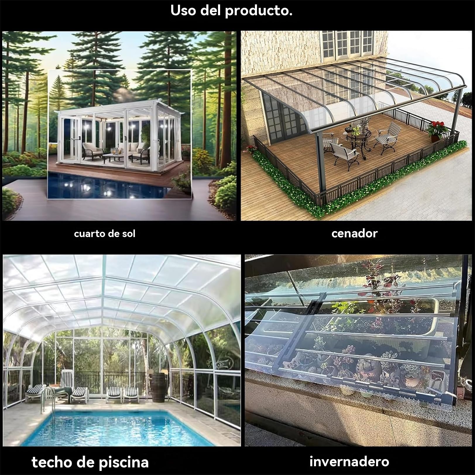 Thalassa 0.8×15m Placas de Policarbonato Planchas Protección UV Paneles de Techo Transparente metacrilato fáciles de Cortar Solarios y Cerramientos Paneles de Repuesto Protección de Alta Resistencia