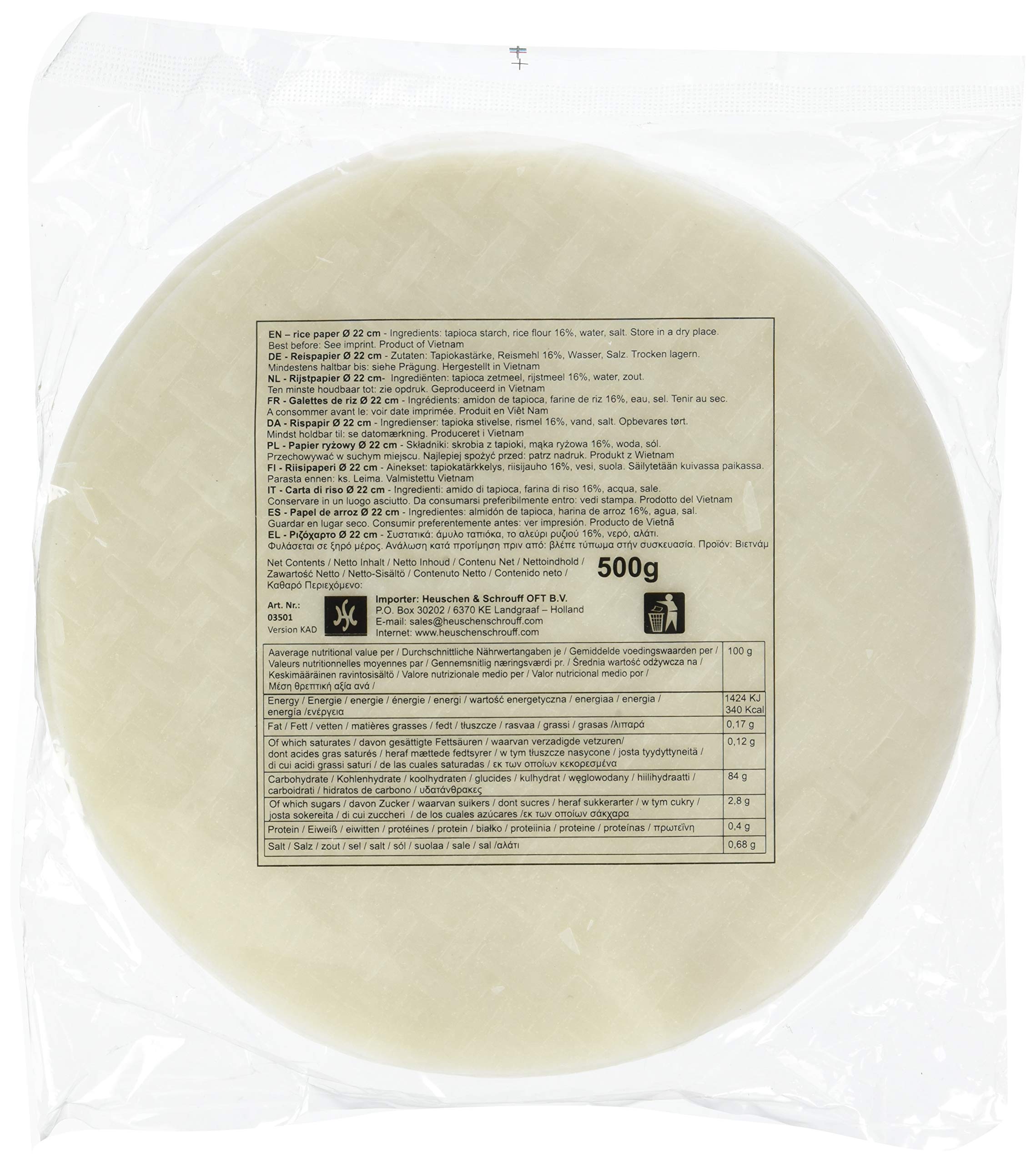 HS Papier de Riz Vietnamien 22 cm 500 g