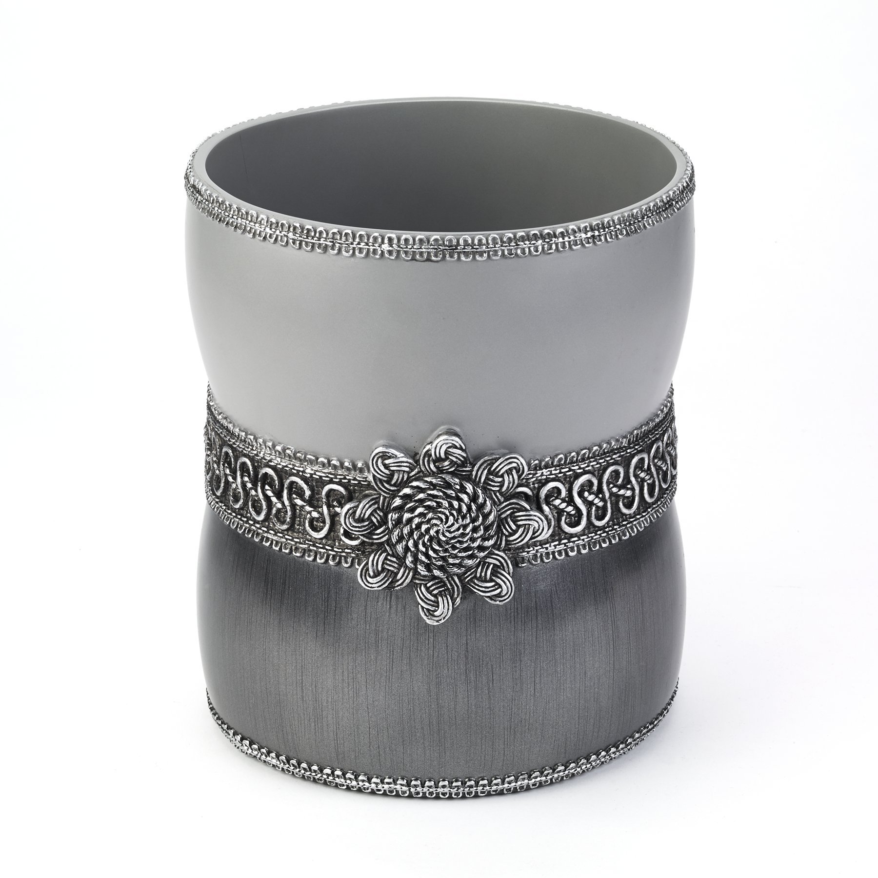 Avanti Linens - Waste Basket, Decorative Trash Can, Elegant Bathroom Decor (Braided Medallion Collection)