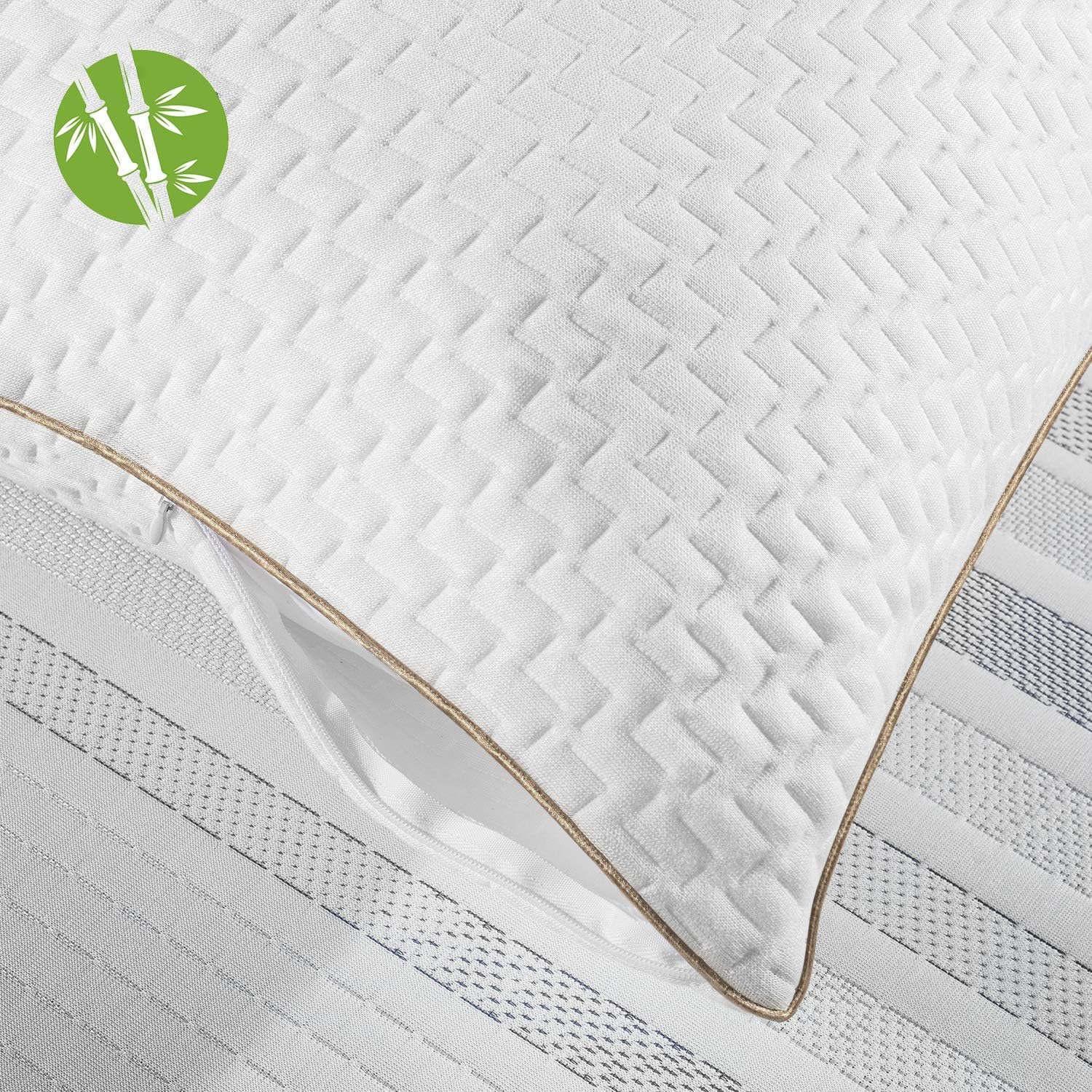 BedStory Almohadas Antiacaros Almohada Fibra Lavable Almohada de Poliéster Relleno de Almohadas de Calidad Hotelera Pack de 2 (50x70cm, Blanco)