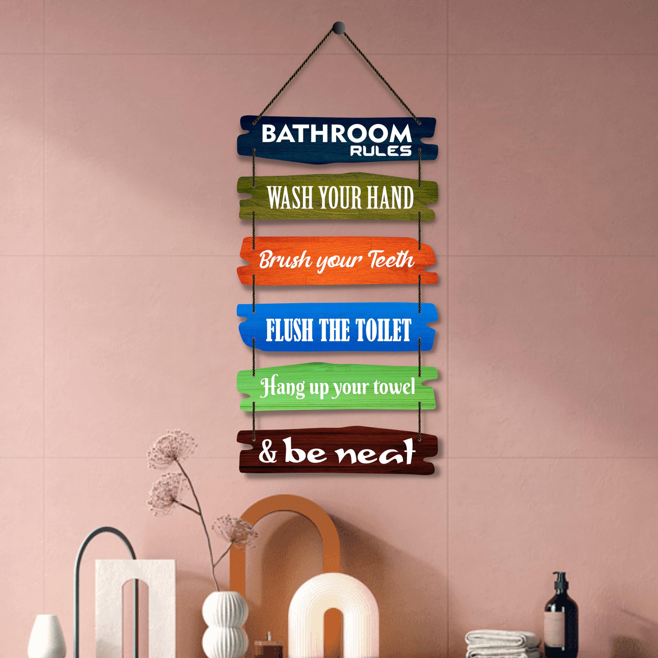 Decorative Wall Art - Bathroom Rules Print -3