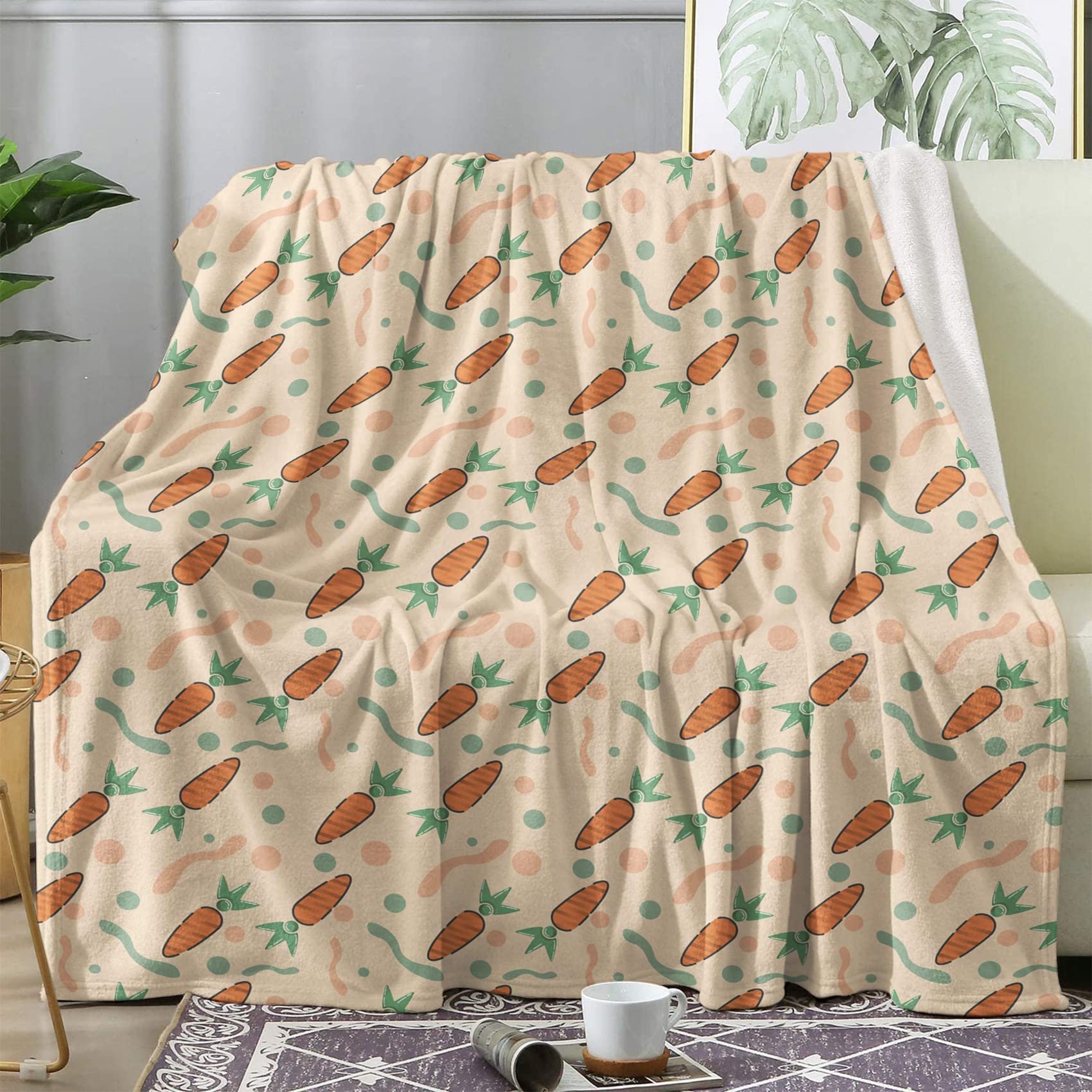 Couverture polaire 200x200 orange pour des soirées cocooning sur le canapé