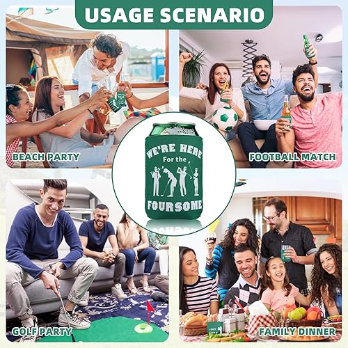 Miniatura 6 de Enfriador de latas de cerveza de golf, paquete de 12 fundas para latas de despedida de soltero, de neopreno, para bebidas, suministros de