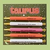 virsomier 5pcs Funny Taurus Pens - 12 Constellation Birthday Gift, Office School Writing Pens for Friends and Colleague, Smooth Writing, Quick Drying Black Ink (Taurus)