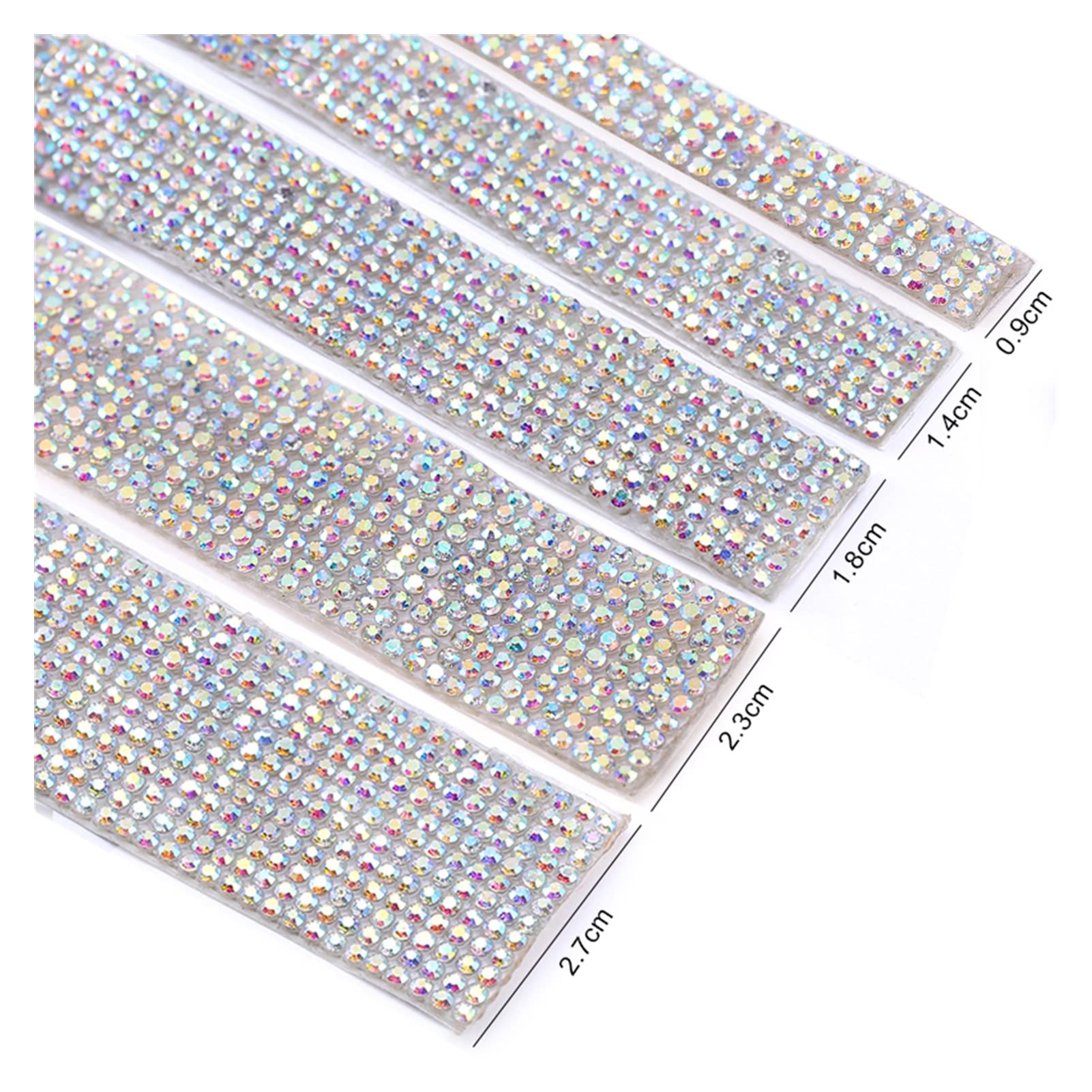 ACiyD Mehrzweck 1 Yards Selbstklebende Strass-Bordüre Glitter Kristallband Band Kette DIY Strassband-Bordüre für Autotelefon-Dekorationen für Geschenkverpackungen Basteln