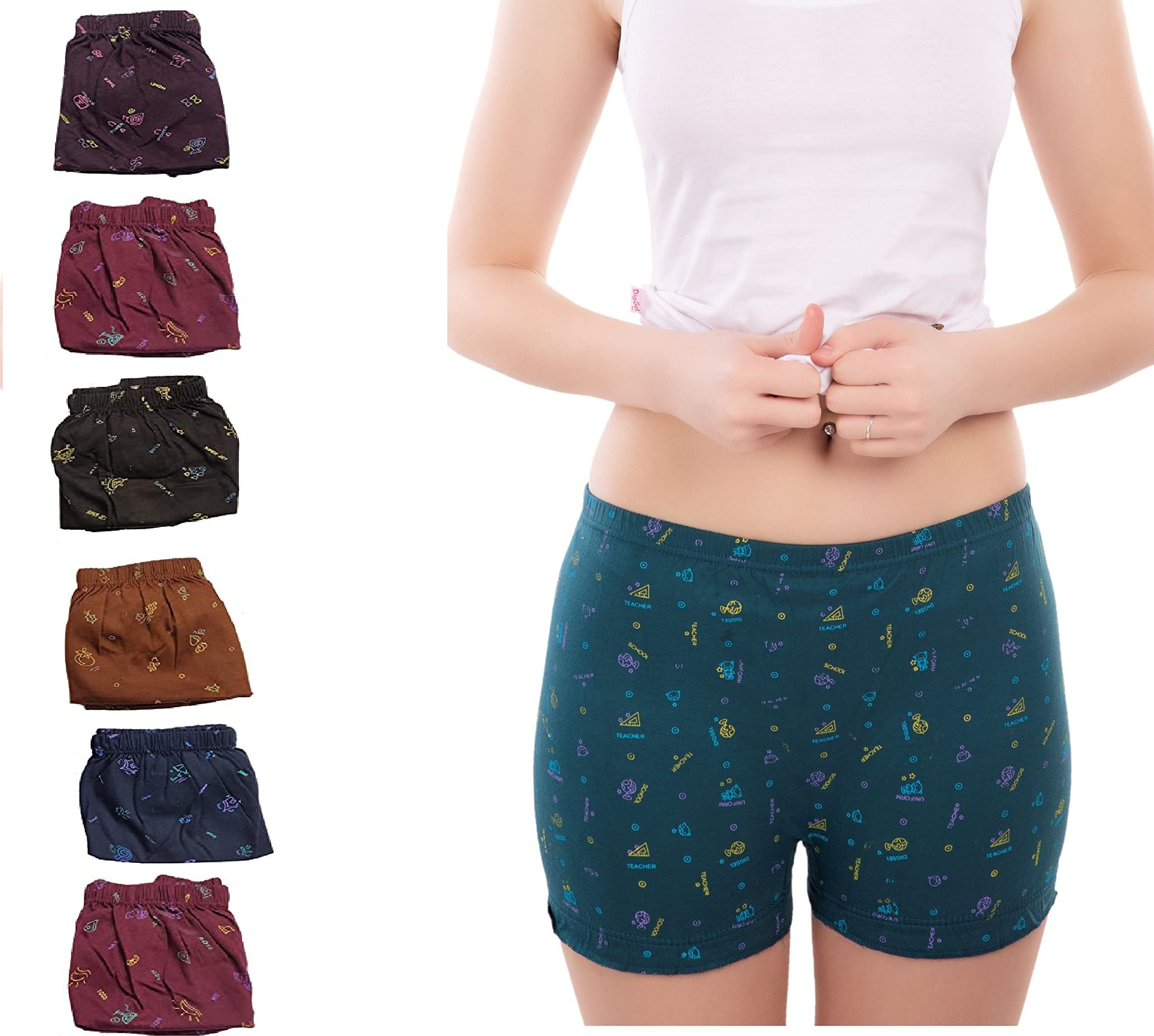 Buy RM Women Pure Cotton Printed Boy Short Panties Underwear