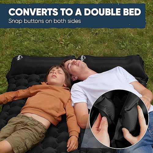 Miniatura 4 de Powerlix Almohadilla de dormir  Almohadilla de espuma autoinflable  Colchón ultrático aislado de 3 pulgadas para campamento, mochileros, senderismo,