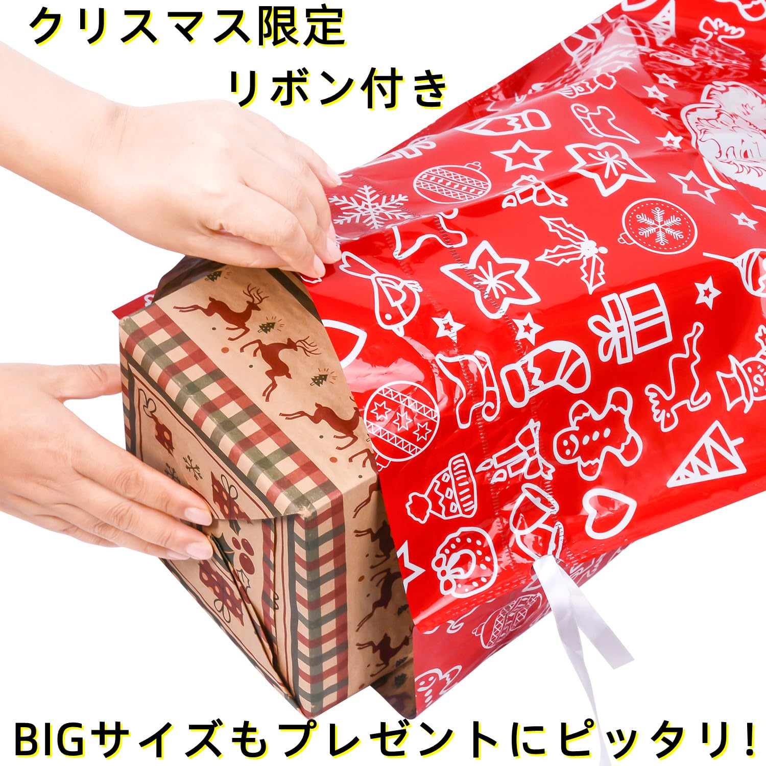 クリスマスサンタ包装紙2袋 select49-4049.jpg