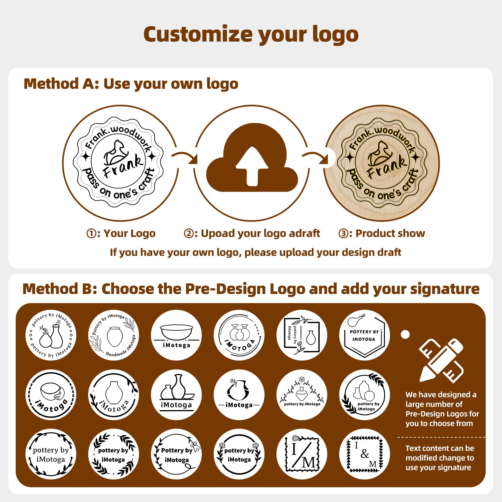 Sello de arcilla con logotipo personalizado para cerámica, sellos de letras y herramientas de arcilla polimérica, sellos de cerámica para arcilla, herramientas de cerámica y arcilla para manualidades