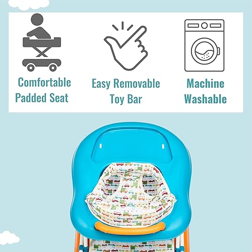 Miniatura 21 de Dream On Me Go-Getter - Andador de bebé y caminante detrás del caminante, altura del asiento ajustable, cómodo asiento acolchado, fácil de plegar,