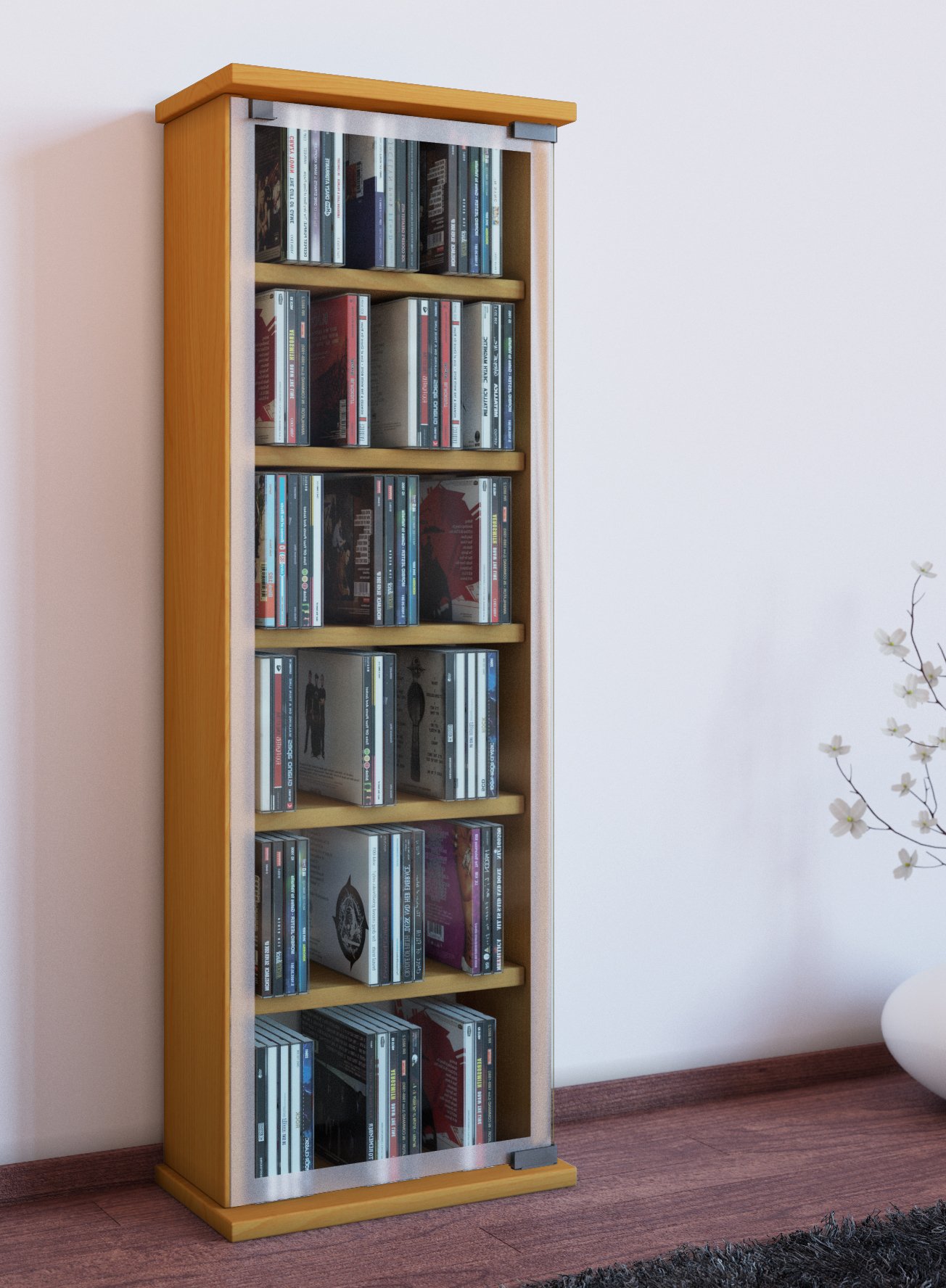 VCM Classic - Torre de CD/DVD, para 150 CDs, Color Haya
