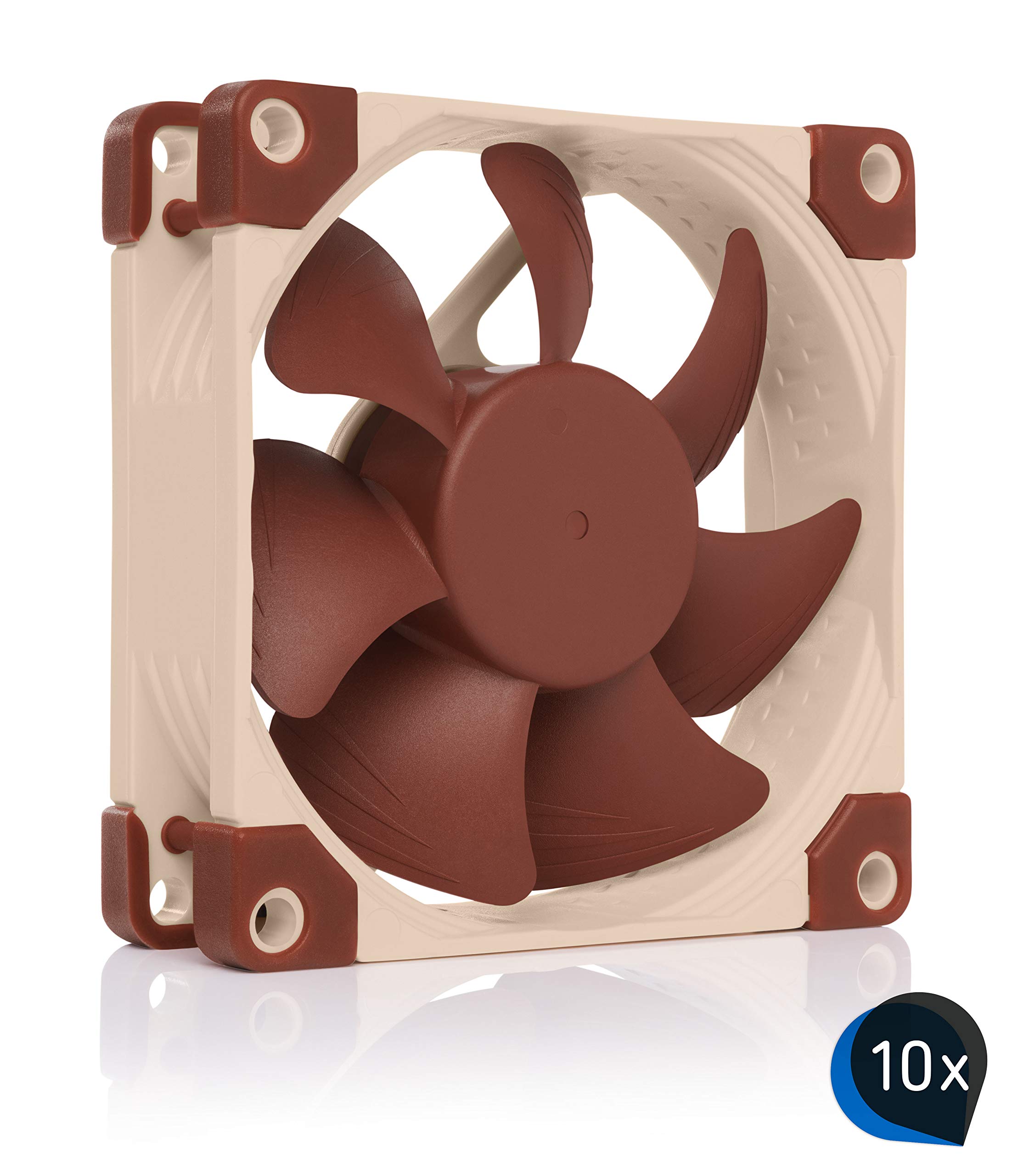 Noctua Paquet : 10x NF-A8 FLX, Ventilateur Silencieux Haut de Gamme, 3 Broches (80 mm, Marron)