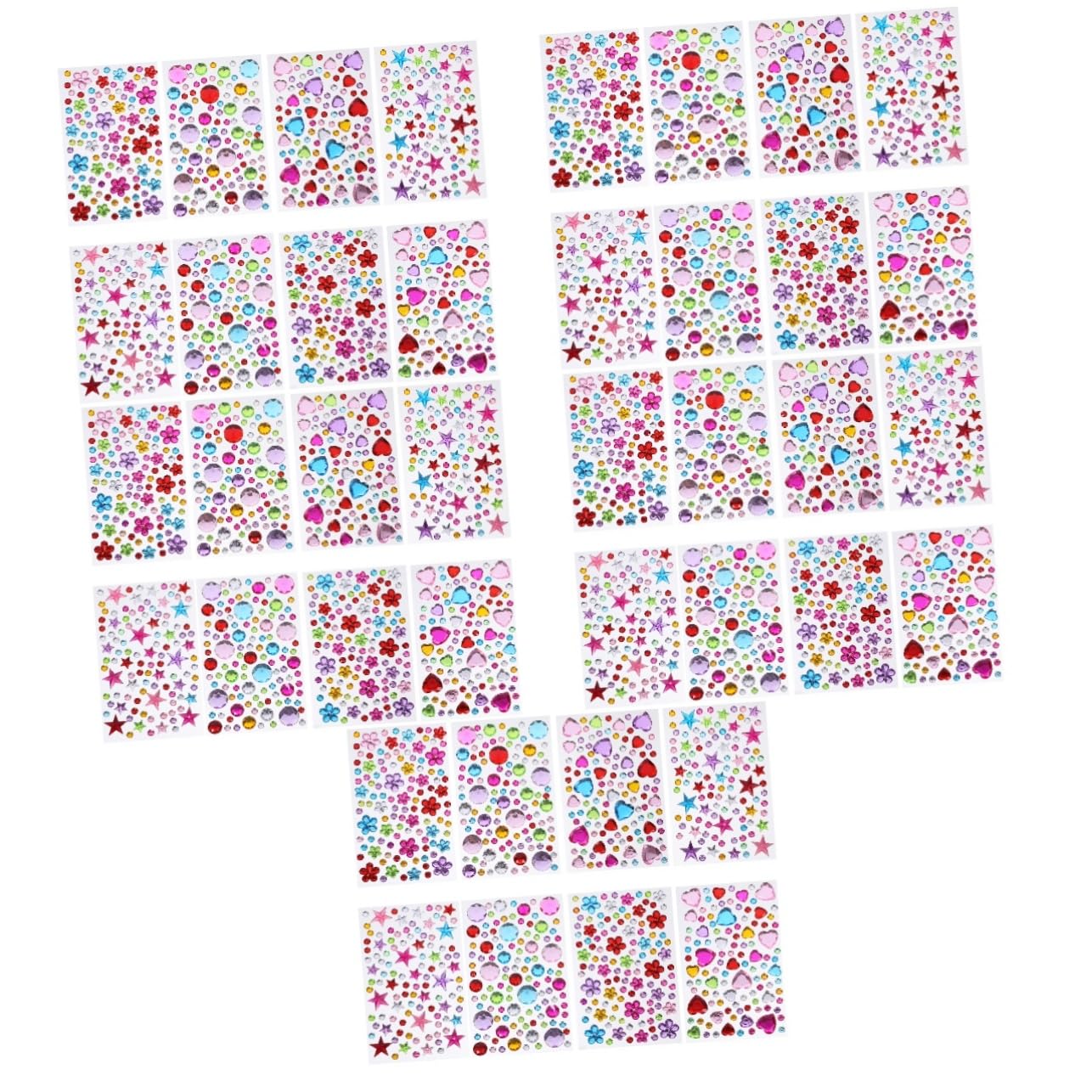 NUOBESTY 40blätter Selbstklebende Strasssteine Für Gesicht Glitzer-juwelen Für Makeup Nageldekoration Für Partys Karneval Hochzeiten Und Besondere Anlässe Hautfreundliches Material