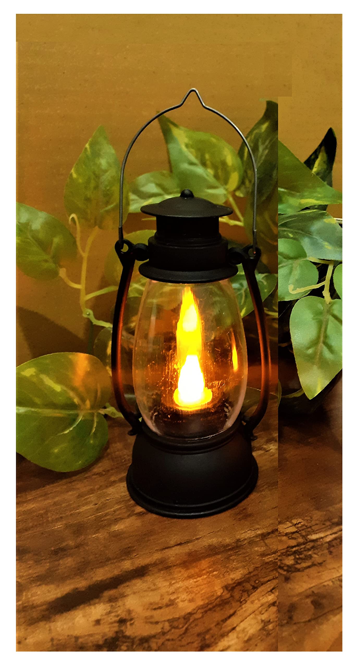 AFTERSTITCH LED Lantern Lamps Moving Flame led Candles Lights for Home Decoration with Battery Artificial Dancing Flame LED diyas (Batteries Included) Pack of 1 (LED Lantern for Home Decoration)-image-38