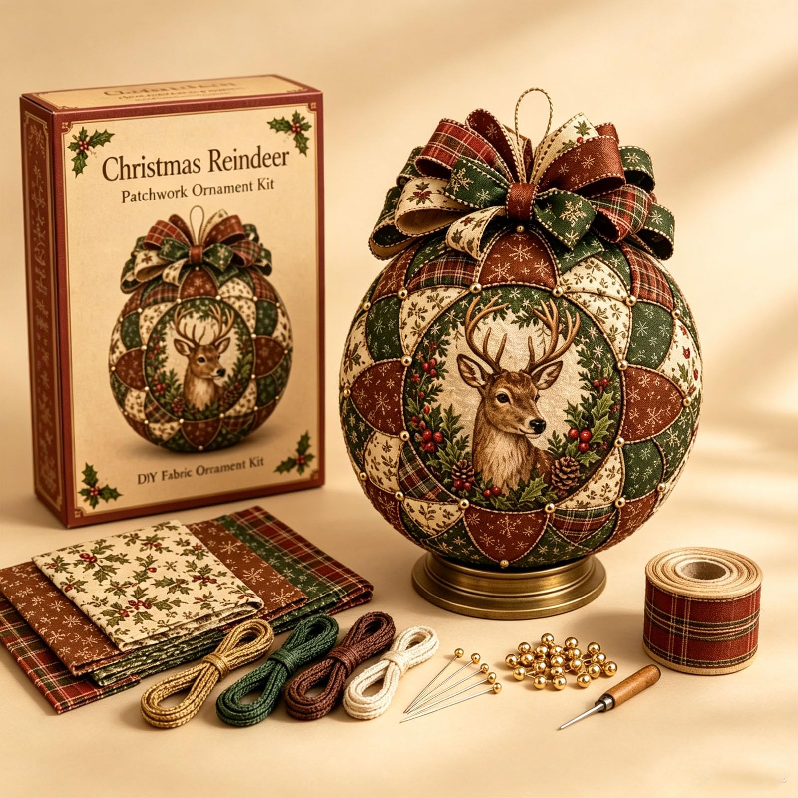 Kit Fai Da Te Per Decorazioni Natalizie Patchwork Classiche (Reindeer)