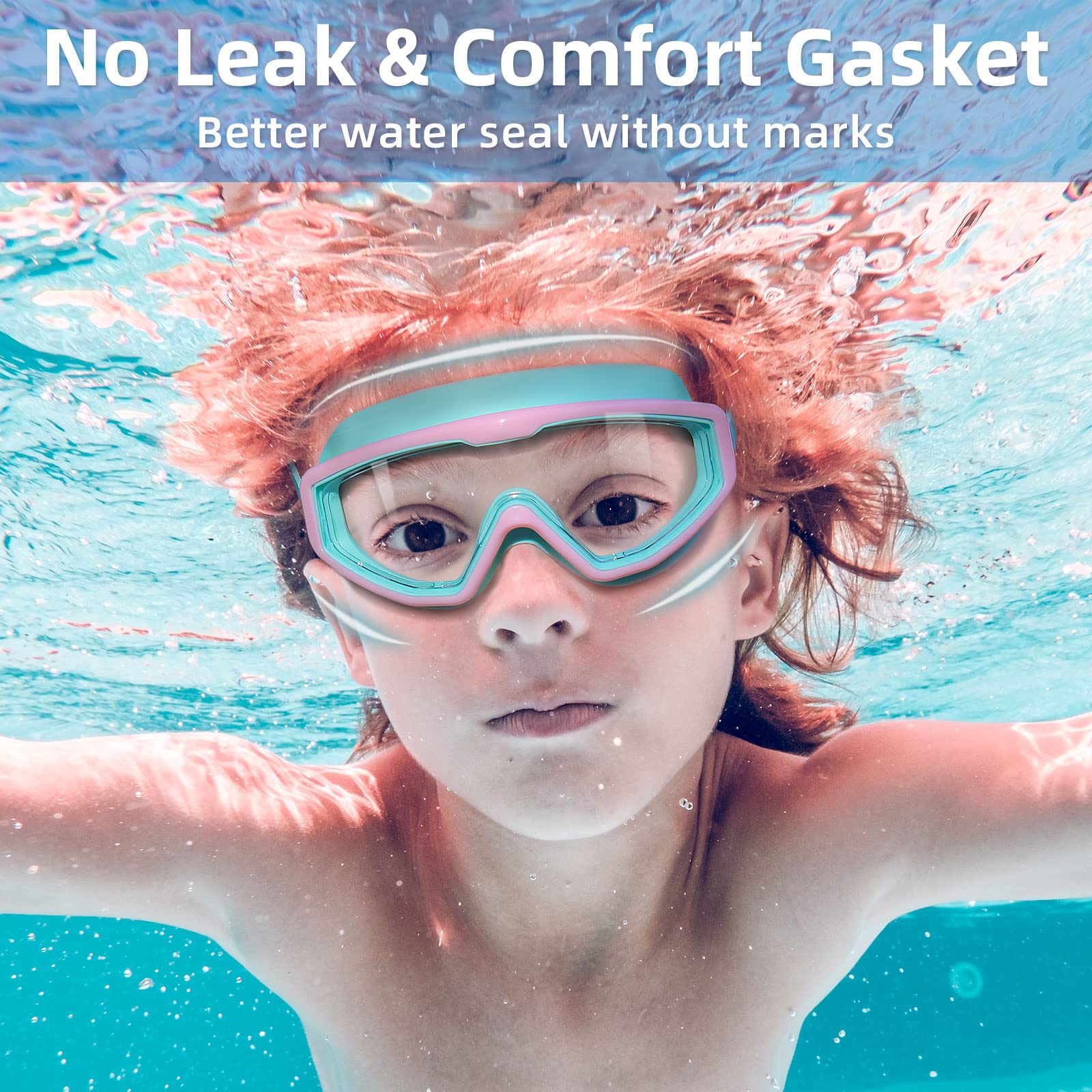 Freela Lunettes de natation pour enfants de 6 à 14 ans, 4 à 7, 8 à 12, 3-6, 2-4, 3-5, 3-10, 4-8 ans, 3, 4, 5 ans, pour tout-petits, piscine, plage, douche, garçons, filles, enfants, anti-buée