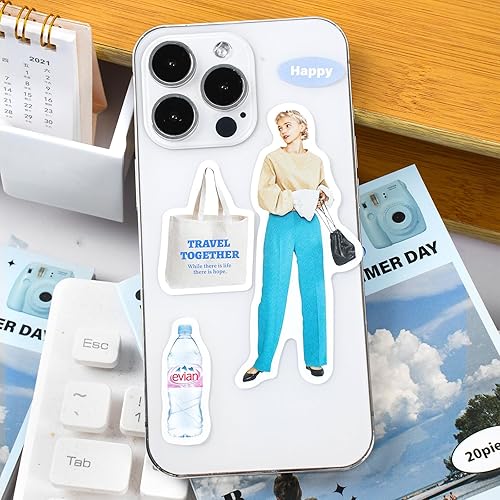 Miniatura 3 de Libro de calcomanías para adultos, 300 calcomanías Washi para diario de efímera, libro de calcomanías para suministros de diario basura, 16 hojas de