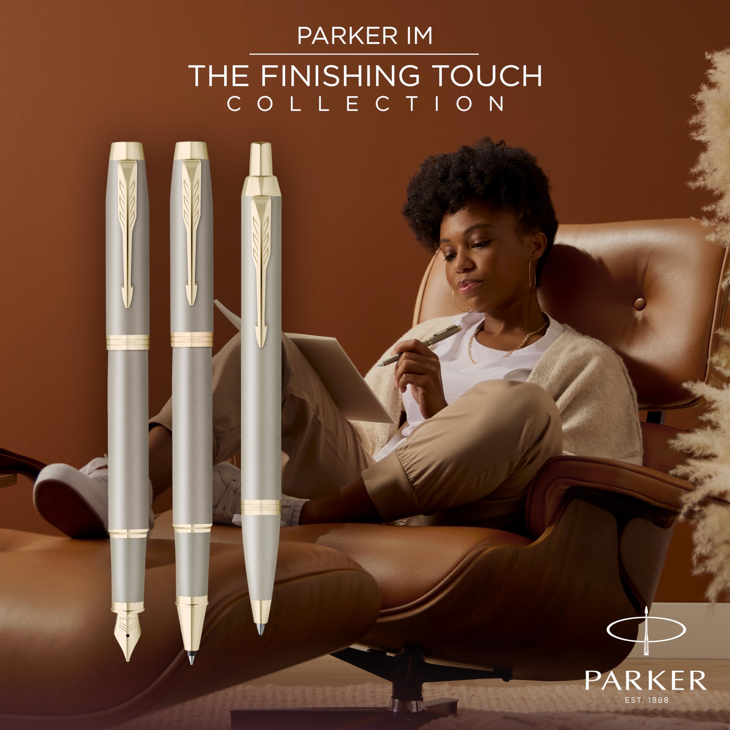 Parker IM Rollerball Pen | Finishing Touch Collection | Sandstone Finish | Medium Point with Black Ink Refill | Gift Box - Image 2