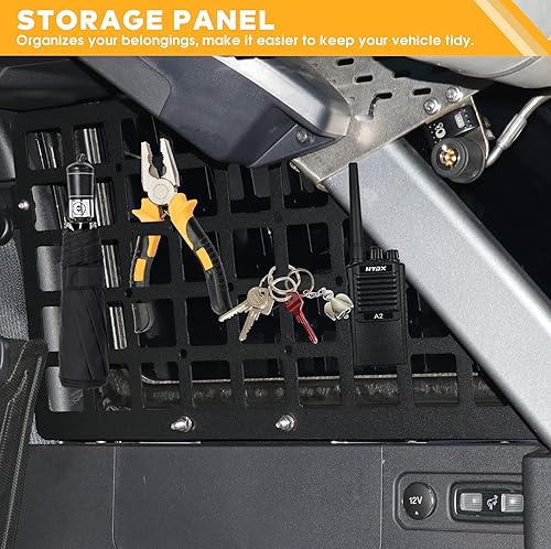 Miniatura 6 de BESTAOO Organizador de maletero de metal, panel Molle, ventana de carga trasera, estante interior de almacenamiento para Ford Bronco 2021 2022 2023