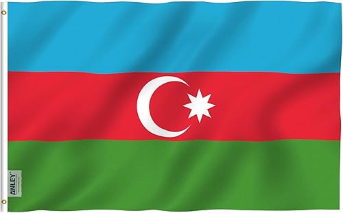 ANLEY Fly Breeze - Bandera de Azerbaiyán de 3 x 5 pies, color vivo y a prueba de decoloración, cabecera de lona y doble costura, banderas de la