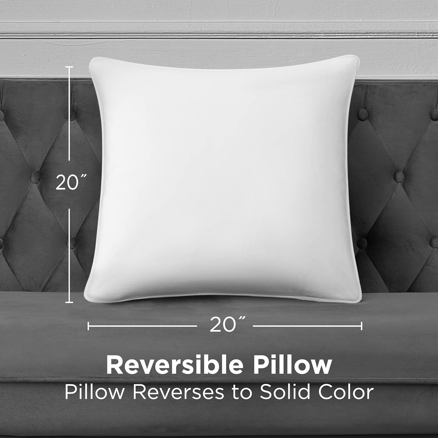 Juicy Couture Square One Piece Living Room and Bedroom Décor, Premium Throw Pillow, 20"x20", Rhinestone Juicy White