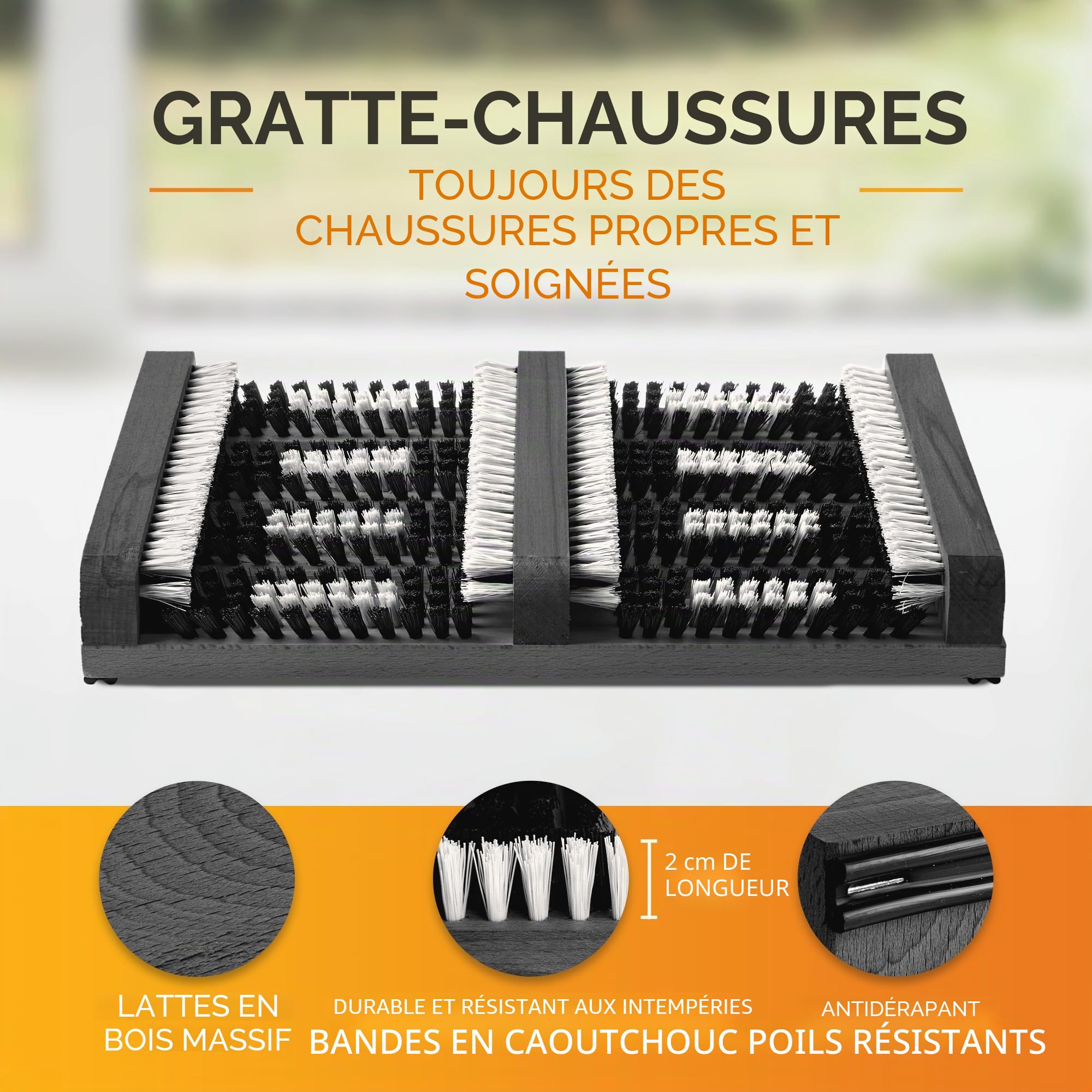 Nettoyant pour chaussures avec tapis antidérapant et brosses puissantes Gris