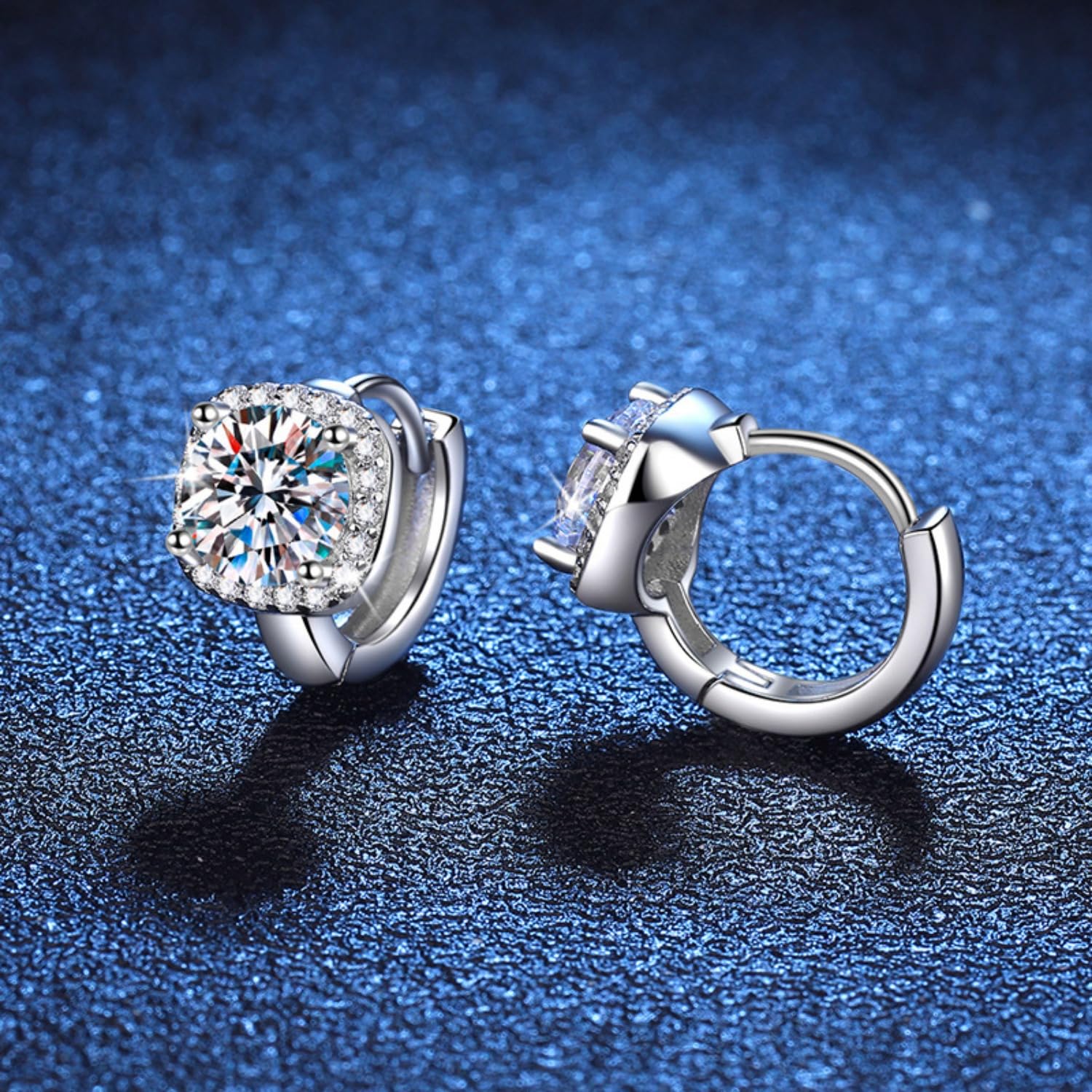 Kolczyki moissanitem kształcie kółek dla kobiet, kolor D, czystość VVS1, srebro próby 925, diamenty, kolczyki moissanitem dla kobiet i mężczyzn, certyfikatem