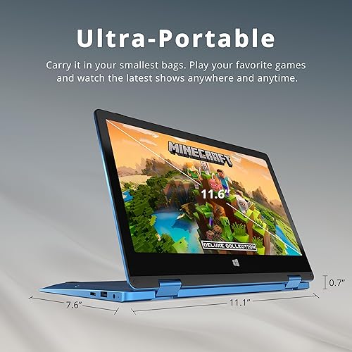 Miniatura 9 de Gateway Laptop convertible para estudiantes, pantalla táctil HD 2 en 1 de 11.6", Intel Celeron N4020, 4 GB de RAM, 64 GB SSD, cámara web de 1 MP,