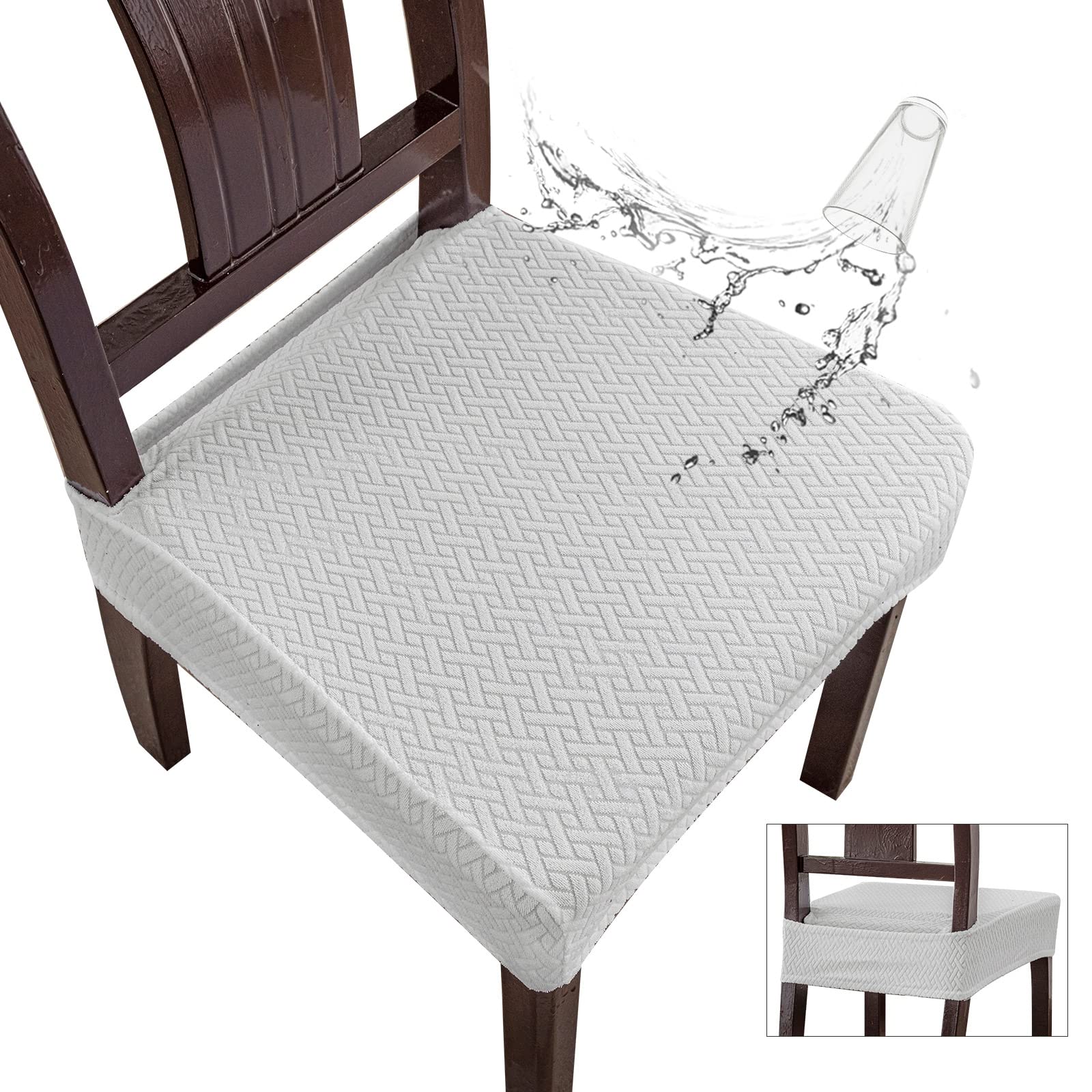 Genina Waterproof Seat Covers for Dining Room Chairs, Rear Covered