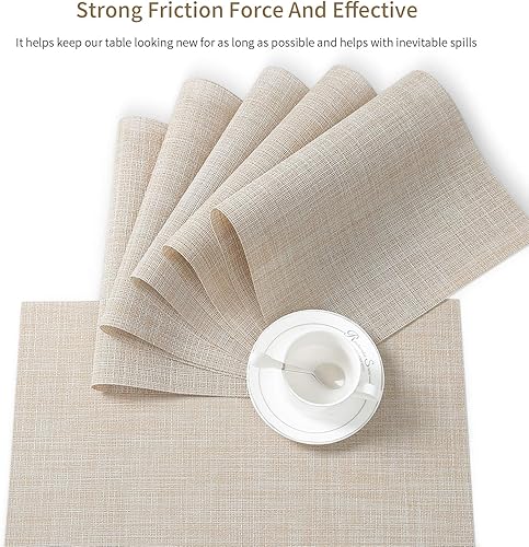 Miniatura 2 de SENDAY - Juego de 6 manteles individuales resistentes al calor, resistentes a las manchas, antideslizantes, para mesa de cocina, lavables,