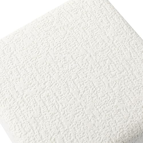 Miniatura 54 de Adeco Taburete de almacenamiento con diseño de escritura de tela, tapa con bisagras, patas de madera maciza, otomanas de 18 pulgadas de altura y 3D