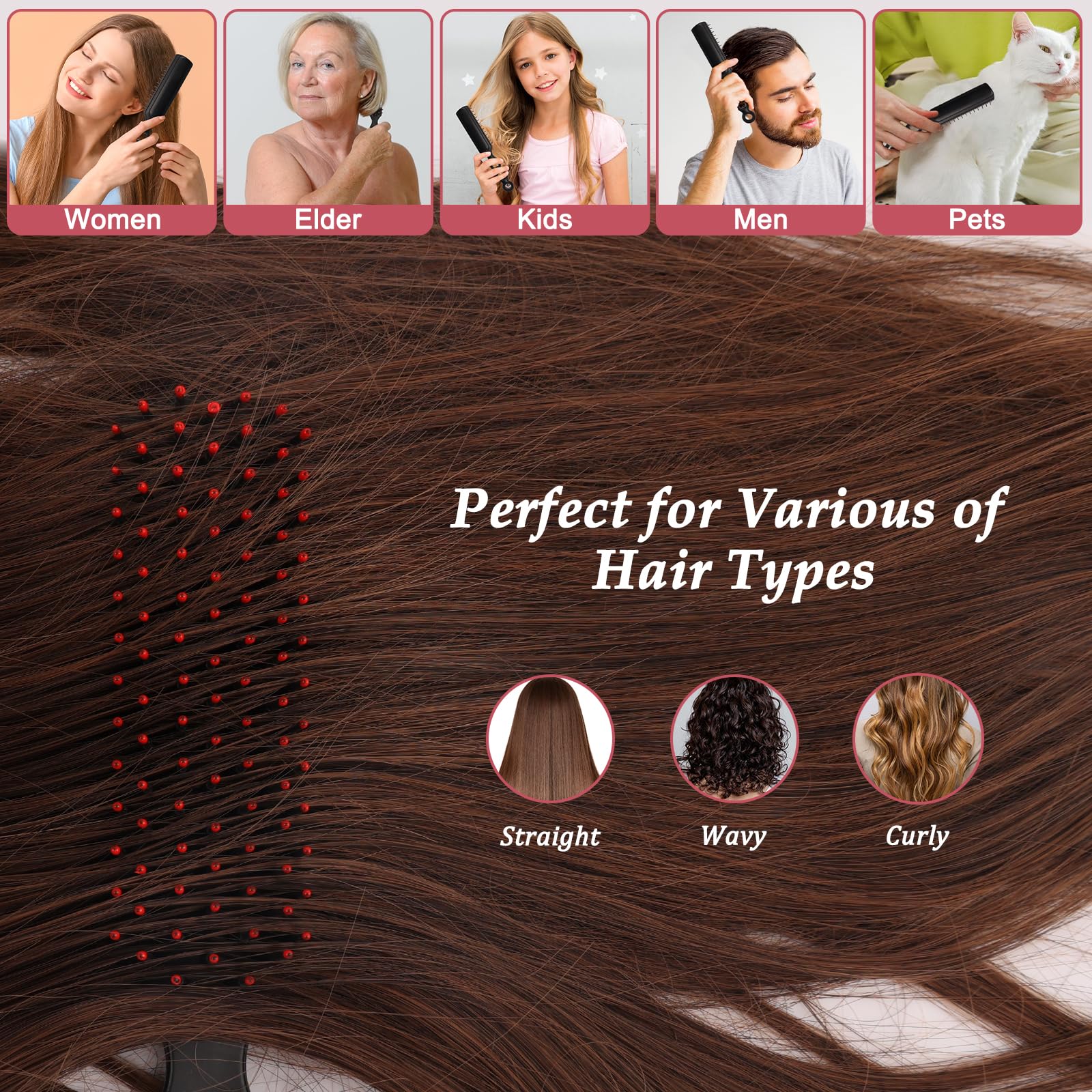 Cepillo para el cabello, 120 unidades, peines de regalo a granel, cepillos de pelo de viaje para mujeres y niñas, peine envuelto individualmente para cabello rizado, suministros de paquete de