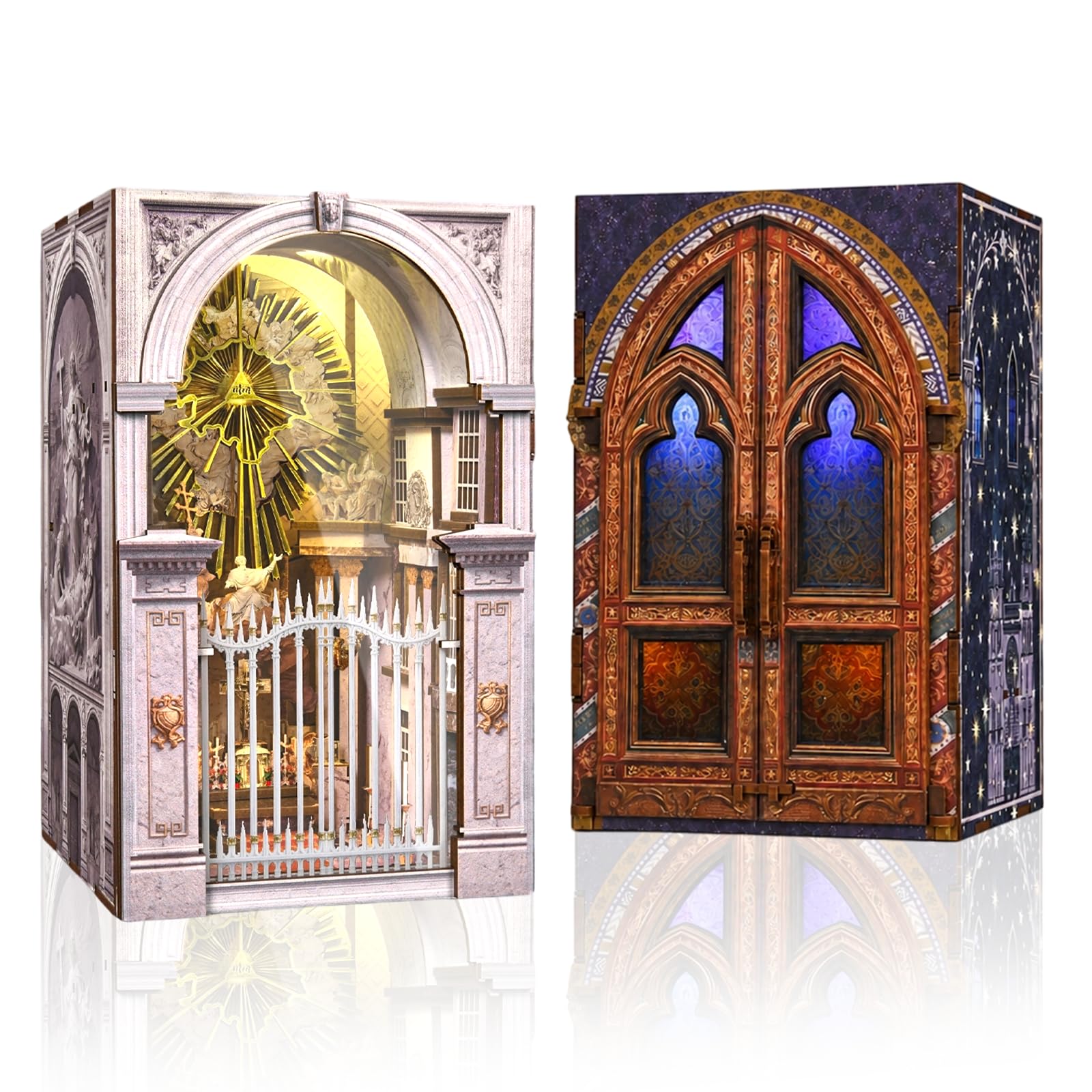 MiniCity Book Nook Kit fai da te per adulti, puzzle in legno 3D, per casa delle bambole in miniatura, decorazione per libreria, regalo creativo