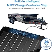 Vista 3 de Solar Battery Charger Maintainer, Zuomeng 15W Solar Panel Kit for Dump Trailer Built-in Maintenance Pulse & Intelligent MPPT Charge Controller