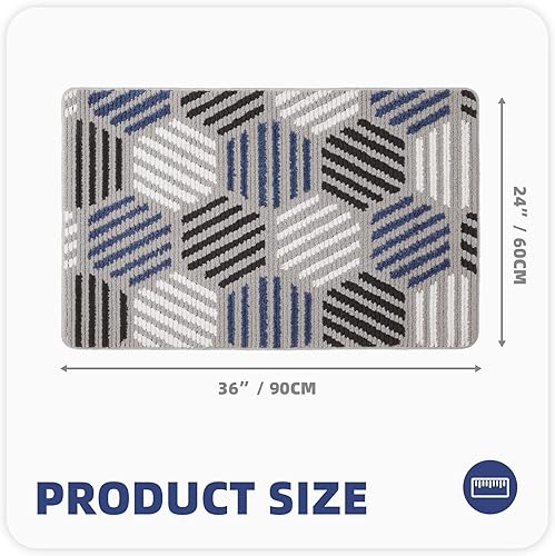 Miniatura 2 de Color G - Tapete para puerta interior, alfombras súper absorbentes para la entrada principal, antideslizante, lavable, resistente a la suciedad,
