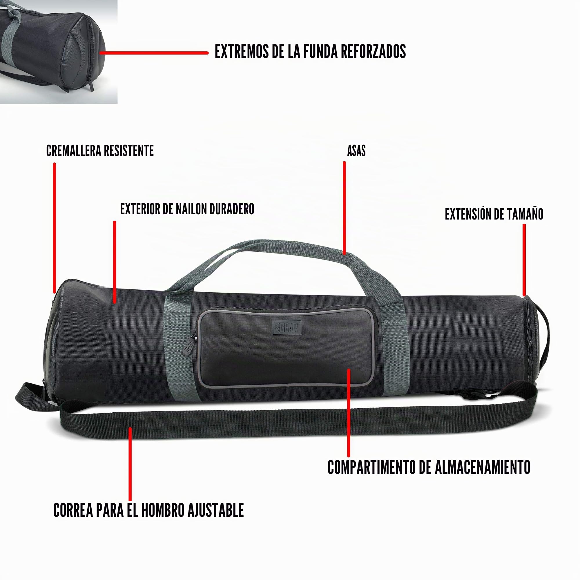 USA Gear Estuche para Telescopio Refractor - Admite Telescopios y Trípodes de 21 a 35 Pulgadas. Extensión Ajustable, Bolsillo de Almacenamiento y Correa. Compatible con ToyerBee, Gskyer y Celestron