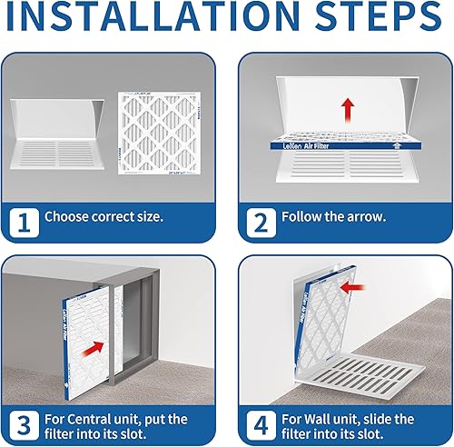 Miniatura 5 de LEKEN Paquete de 6 filtros de aire MERV 13 de 20 x 20 x 1 pulgada para caldera, aire acondicionado plegable electrostático, climatización, aire