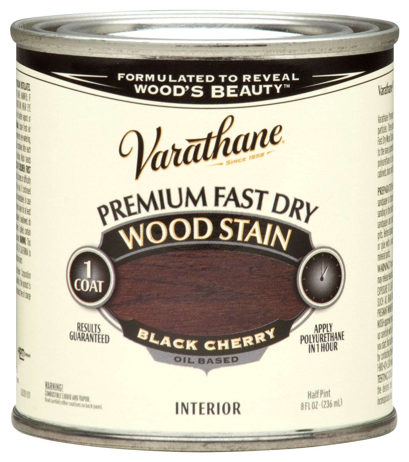 Rust-Oleum 262028 Black Cherry Varathane Premium Fast Dry Wood Stain, 2 Pint Can (Pack of 4)