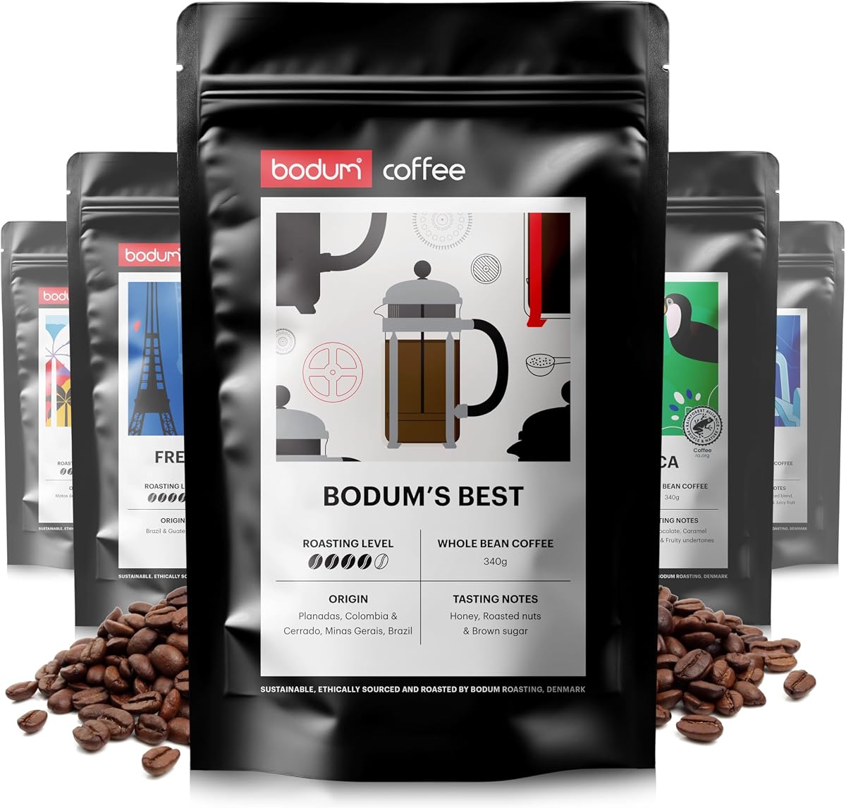 Bodum Roasting El mejor café de Bodum, grano entero, 12 oz (340 g) - Tostado en Dinamarca