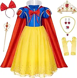 Princess Snow White Dress Costume for Toddler Girls Girls Birthday Halloween Cosplay Party with Accessories 2-11 Years