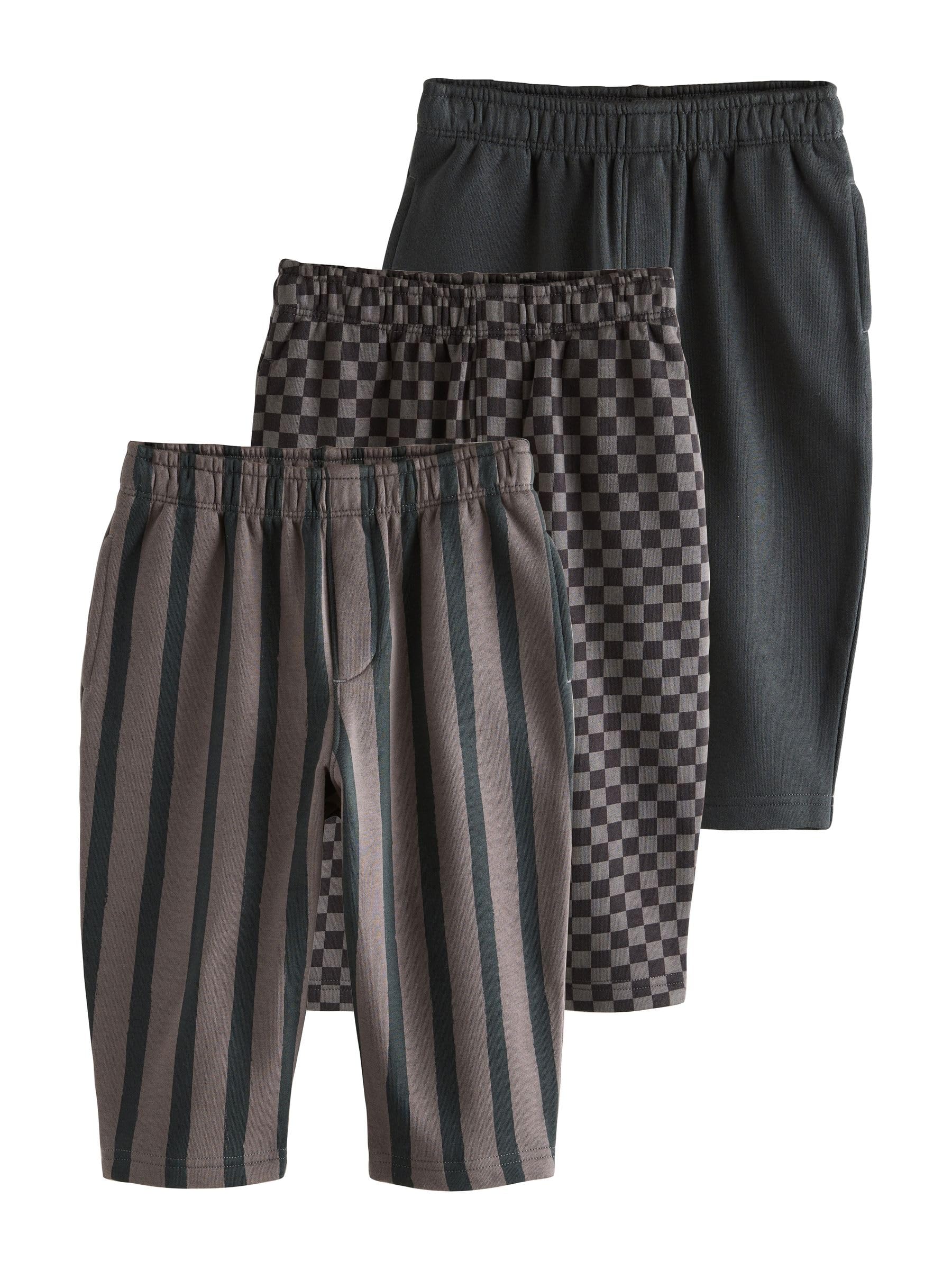 NEXT Niños Pack de 3 Pantalones de chándal de Punto de Pernera Ancha
