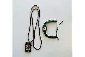 Amuleto Virgen María de Guadalupe con Pulsera Bandera de México