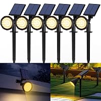 Solpex Faretto Solare per Esterni, IP65 Impermeabile Luci Solari da Giardino