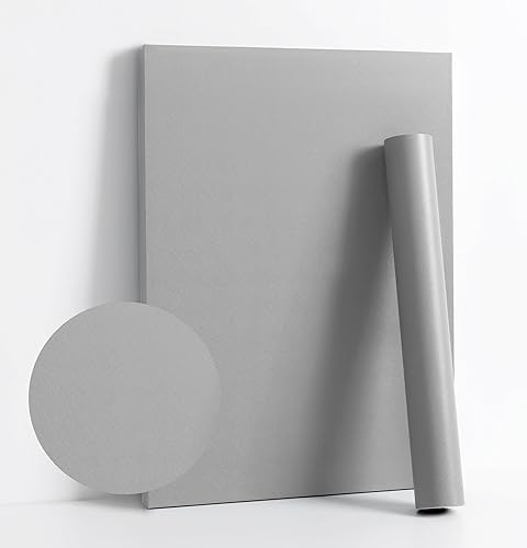 Dimoon Papel tapiz grueso de 236 x 17.7 pulgadas, papel de contacto para despegar y pegar, color gris sólido, impermeable, color gris, autoadhesivo,