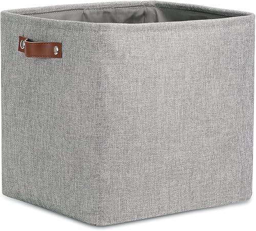 DULLEMELO Cesta de almacenamiento de tela, plegable, para organizar, para armario, lavandería, guardería, estantes, cesta decorativa para regalos.