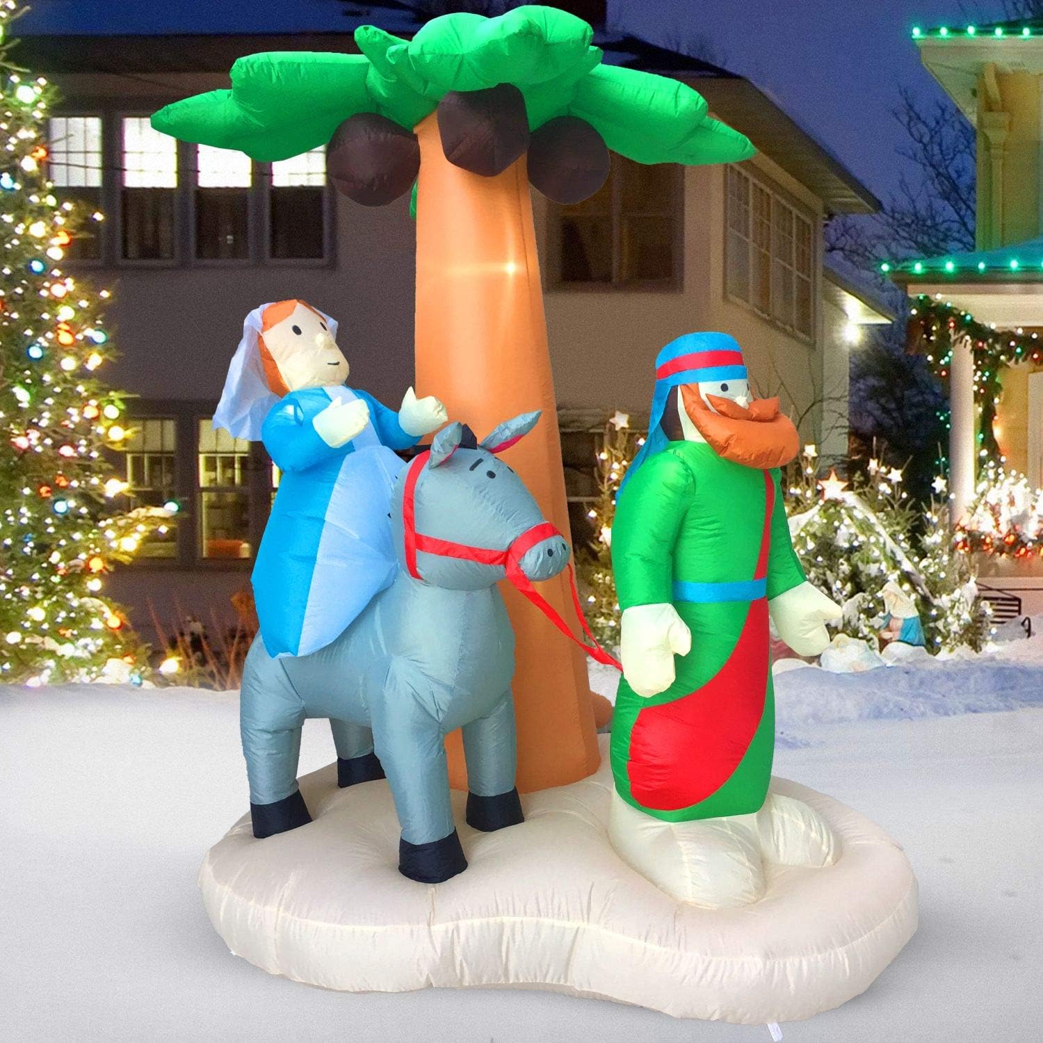 Amazon Gemmy Christmas Inflatable Nativity Scene 4 5 Ft Tall