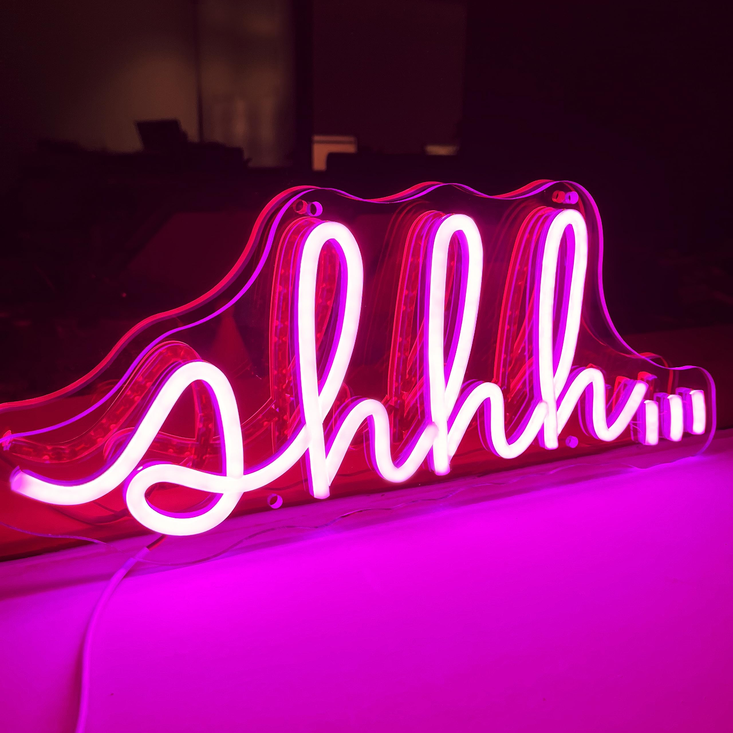 YYUAN Neon Signs for Wall Decor, Led Neon Light Sign for Bedroom Bar Club Wedding Birthday Party Engagement Party Man Cave Game Room Christmas Decor Neon Bar Sign Cheers Neon Sign for Home Bar (Shhh