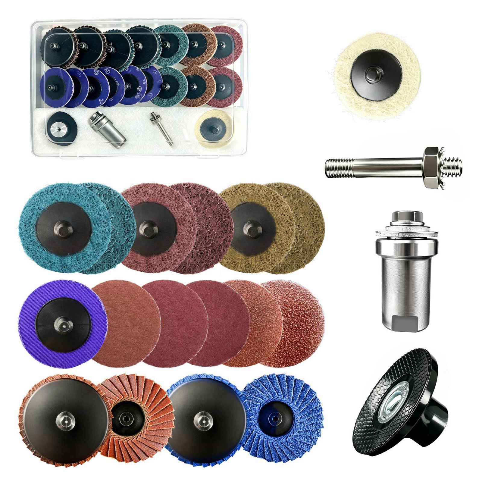 Linvimia 20Pcs Heavy Type Sanding Disc Pack Surfaces Conditioning Discs Quick Accessory For Grinding And Deburring Heavy Type Sanding Disc Pack