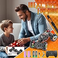 Vista 7 de Auto de acrobacias a control remoto, detección de gestos LED de 2.4 GHz, rotación de doble cara 4WD con luces y música, automóvil de deriva
